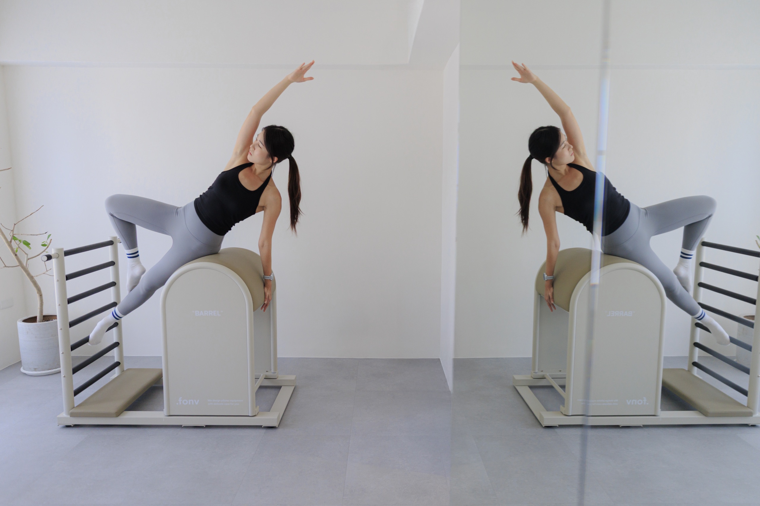 Mori Pilates studio — ladder barrel stretch